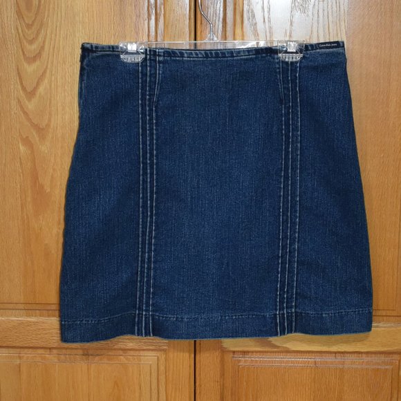 CALVIN KLEIN WOMEN'S JEANS Denim SKIRT SIZE 10 STRAIGHT CASUAL - Picture 2 of 5